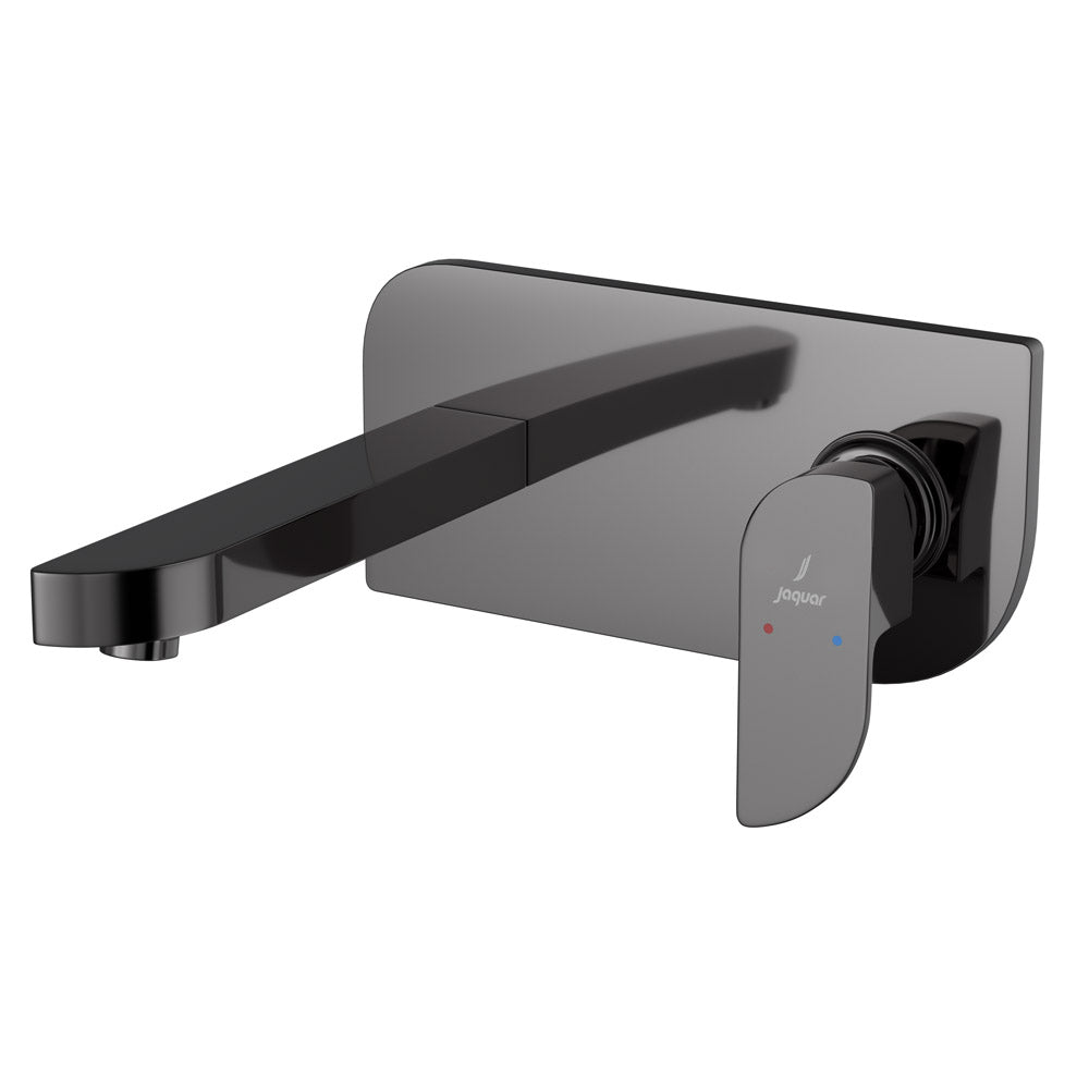 2 Hole Wall Mounted Basin Mixer-Black Chrome-Alive