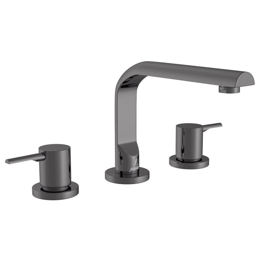 3-Hole Basin Mixer Round Spout-Black Chrome-Florentine-Prime