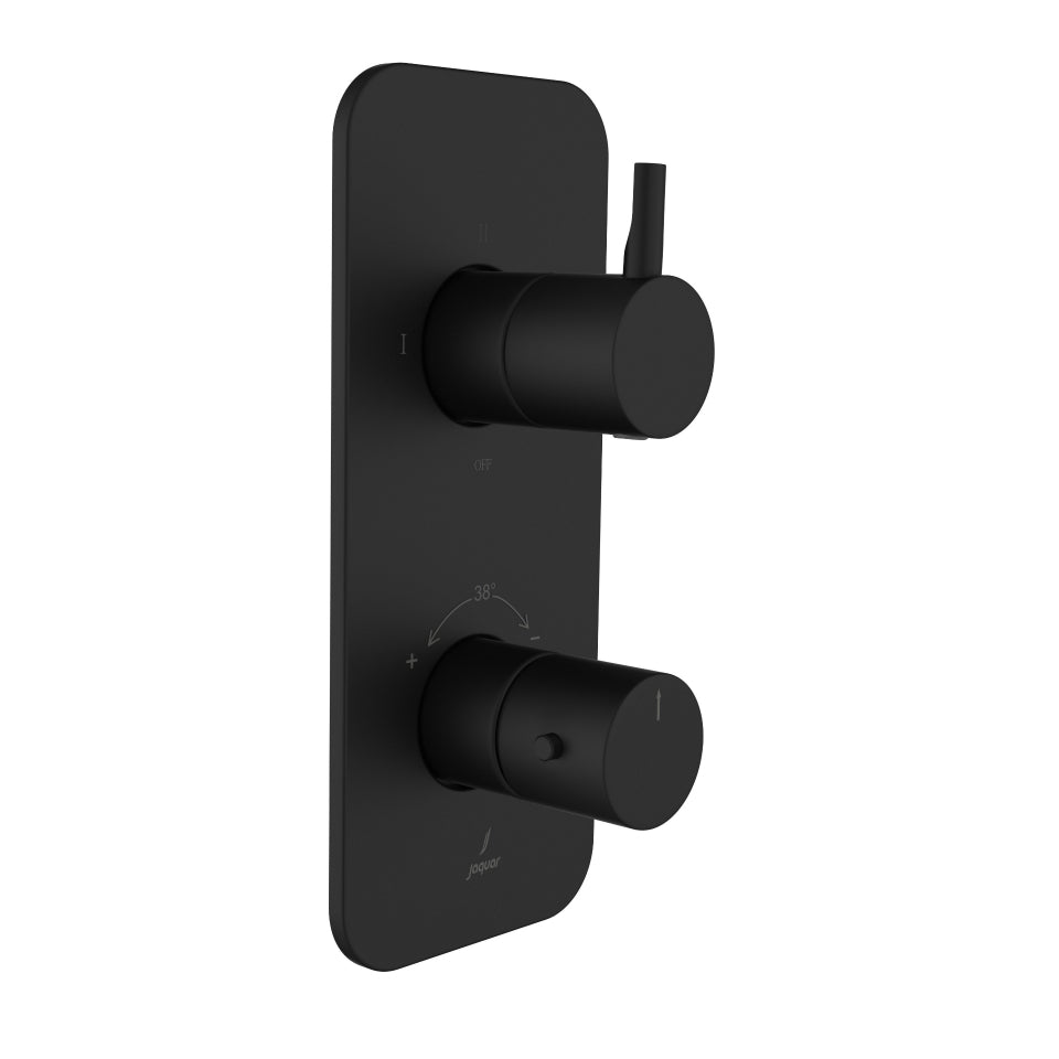 Aquamax 3 Outlet Thermostatic Shower Mixer Trim Kit-Black Matt-Florentine-Prime