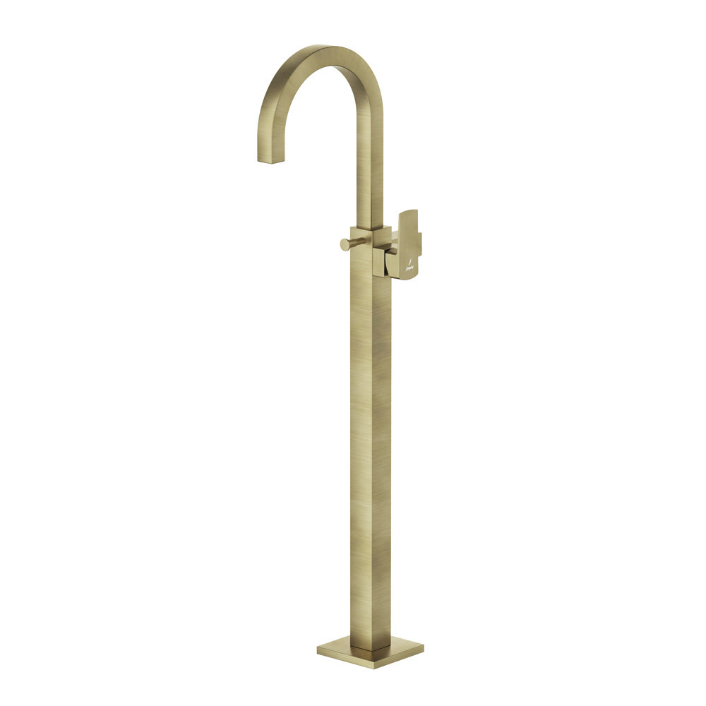 Exposed Parts of Floor Mounted Single Lever Bath Mixer-Antique Bronze-Kubix-Prime