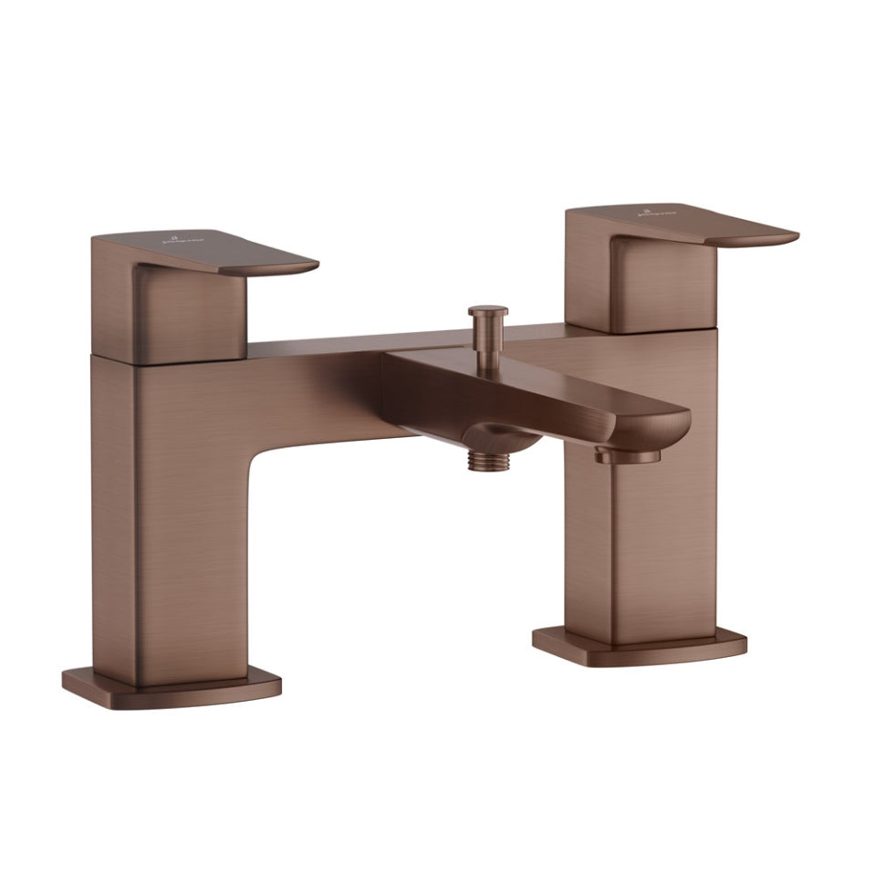 2 Hole H Type Bath and Shower Mixer-Antique Copper-Kubix-Prime