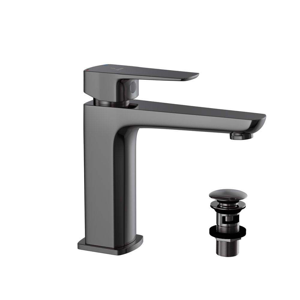 Mono Basin Mixer-Black Chrome-Kubix-Prime