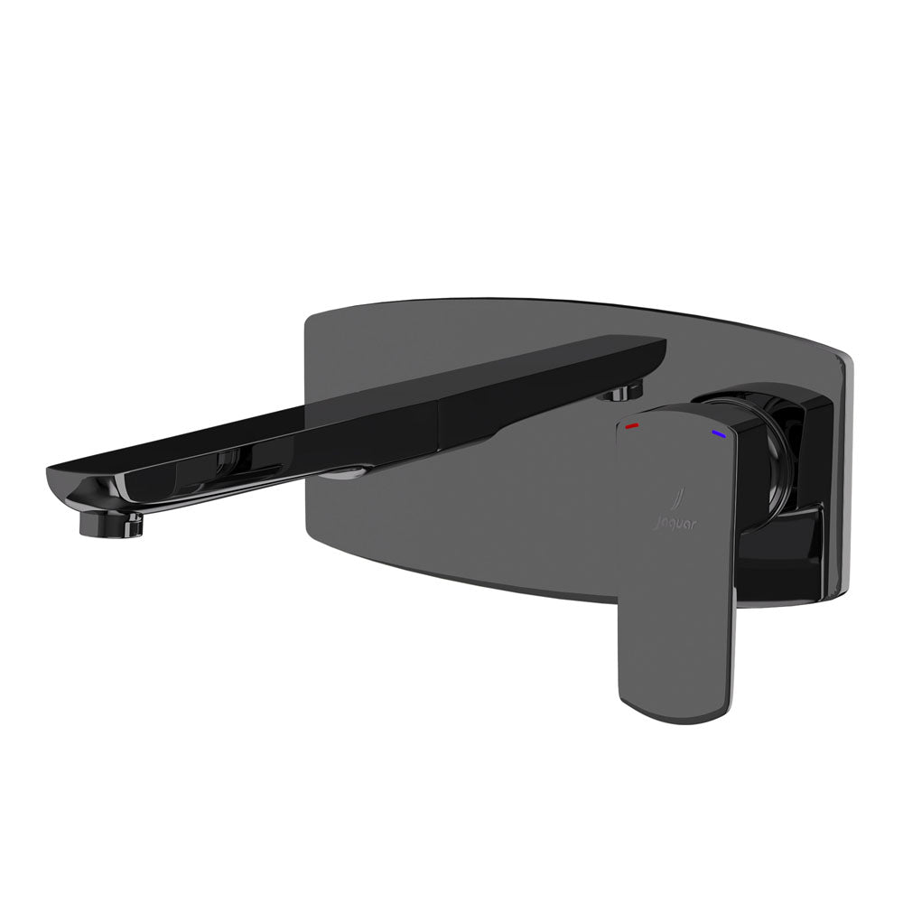 2 Hole Wall Mounted Basin Mixer-Black Chrome-Kubix-Prime