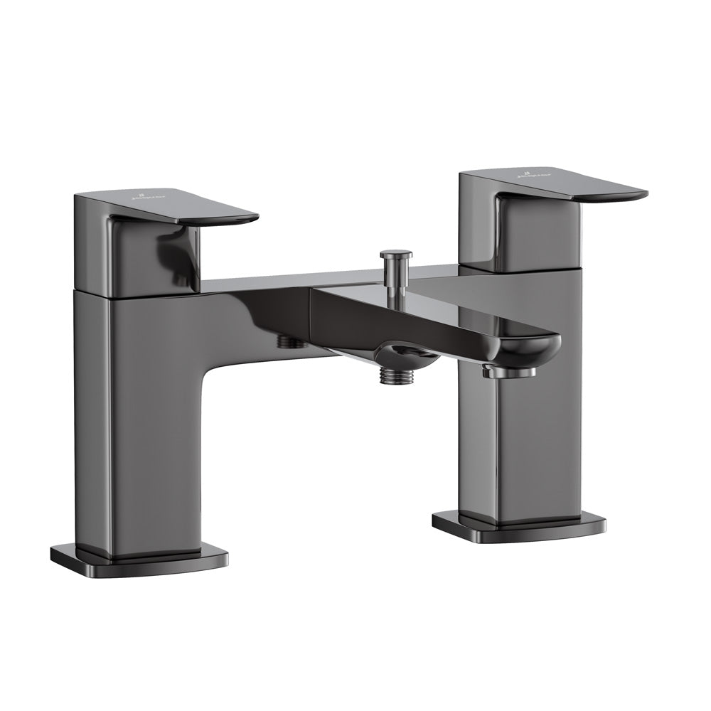 2 Hole H Type Bath and Shower Mixer-Black Chrome-Kubix-Prime
