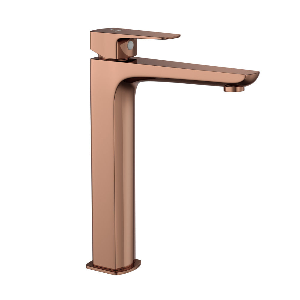 Extended Mono Basin Mixer-Blush Gold PVD-Kubix-Prime