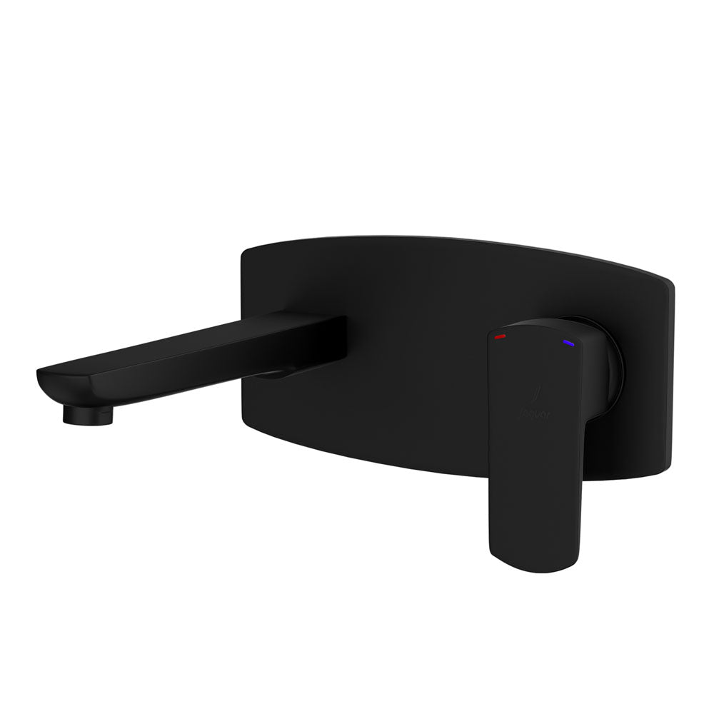 2 Hole Wall Mounted Basin Mixer-Black Matt-Kubix-Prime
