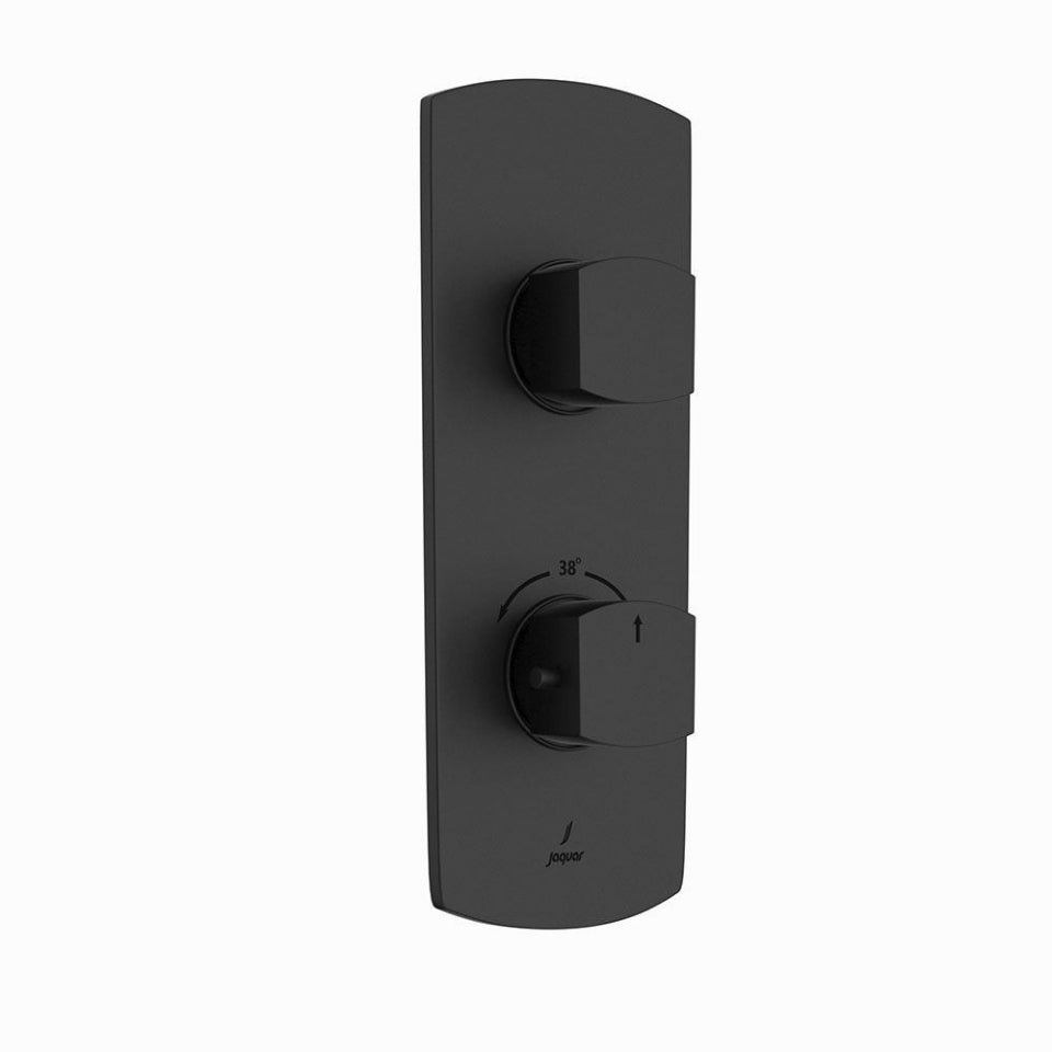 Aquamax 1 Outlet Thermostatic Shower Mixer Trim Kit-Black Matt-Kubix-Prime