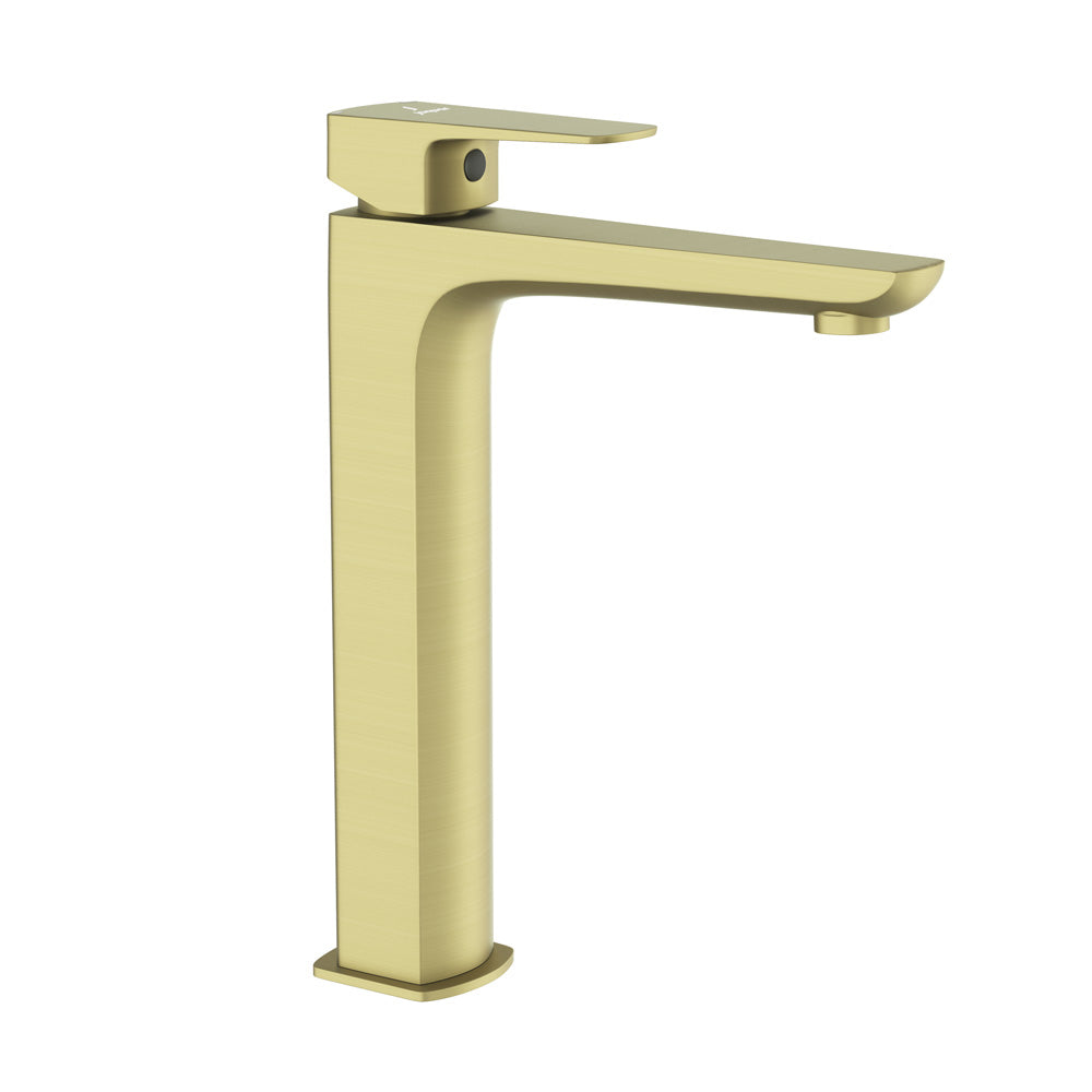 Extended Mono Basin Mixer-Brass Matt-Kubix-Prime
