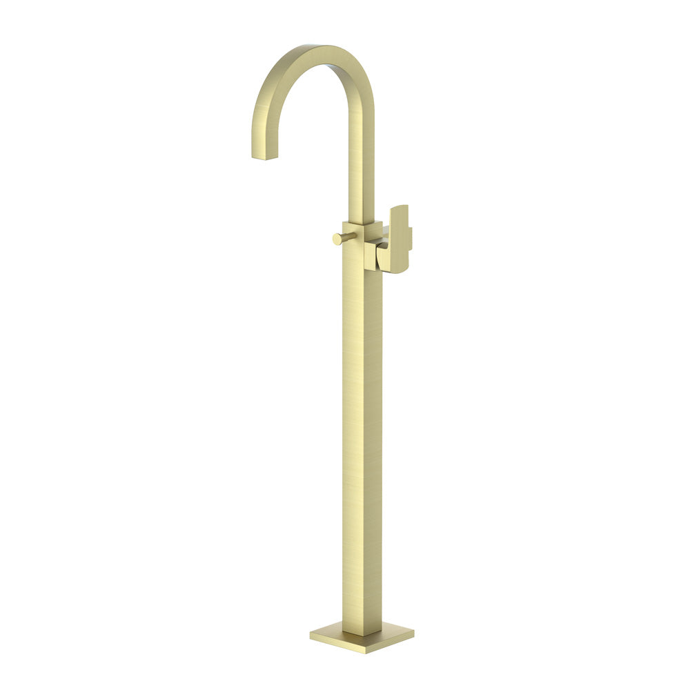 Exposed Parts of Floor Mounted Single Lever Bath Mixer-Brass Matt-Kubix-Prime