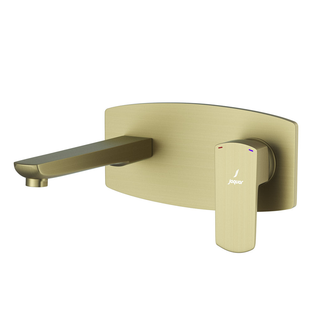 2 Hole Wall Mounted Basin Mixer-Brass Matt-Kubix-Prime
