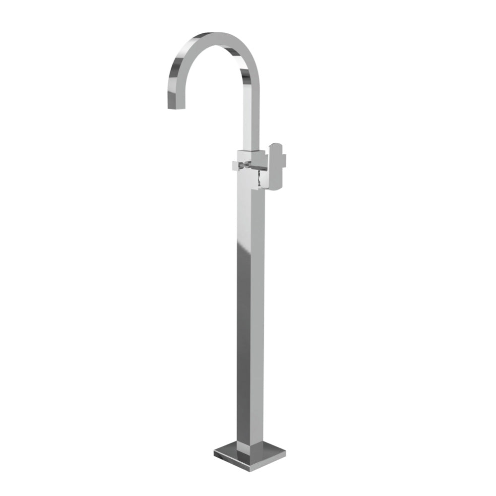 Exposed Parts of Floor Mounted Single Lever Bath Mixer-Chrome-Kubix-Prime