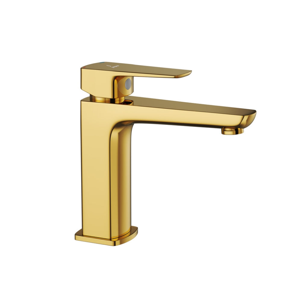 Mono Basin Mixer-Gold Bright PVD-Kubix-Prime
