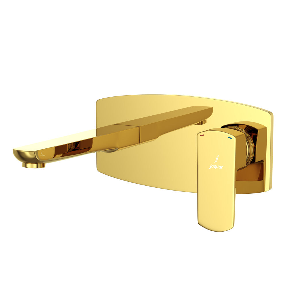 2 Hole Wall Mounted Basin Mixer-Gold Bright PVD-Kubix-Prime