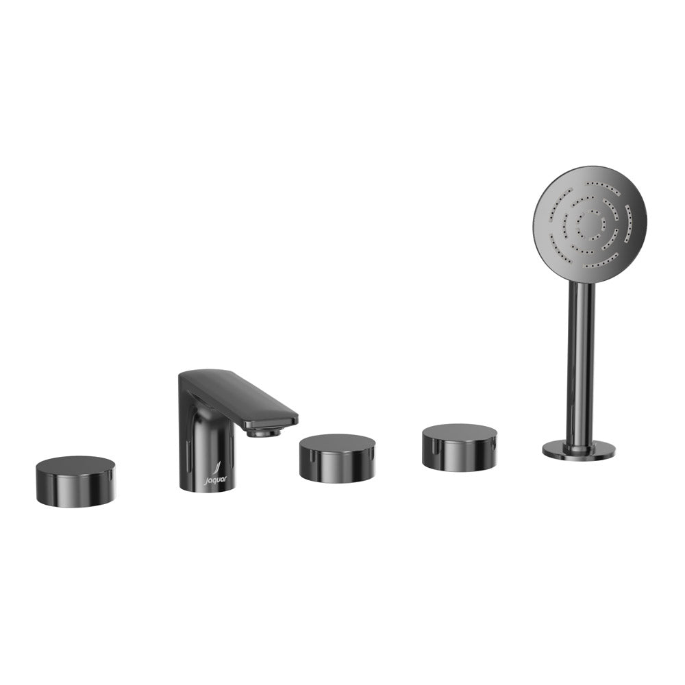5-Hole Bath & Shower Mixer-Black Chrome-Laguna