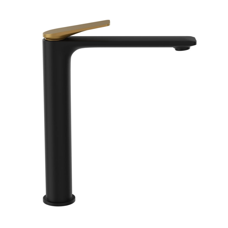 Extended Mono Basin Mixer-Gold Matt PVD | Black Matt-Laguna