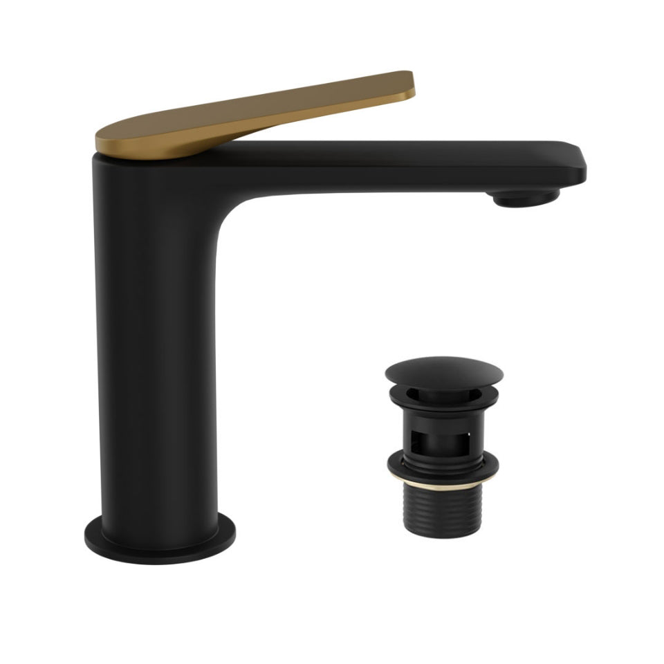 Semi Extended Mono Basin Mixer-Gold Matt PVD | Black Matt-Laguna