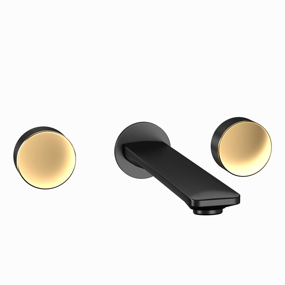 Exposed Part Kit of In-wall 3-Hole Basin Mixer-Gold Matt PVD | Black Matt-Laguna