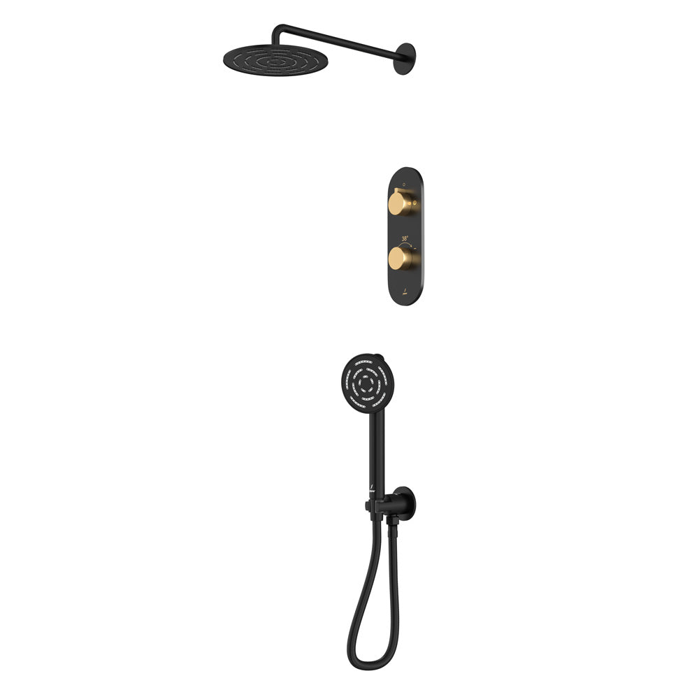 Shower Set - Black Gold Matt