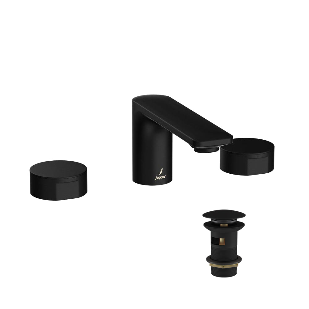 3 Hole Basin Mixer-Black Matt-Laguna-1