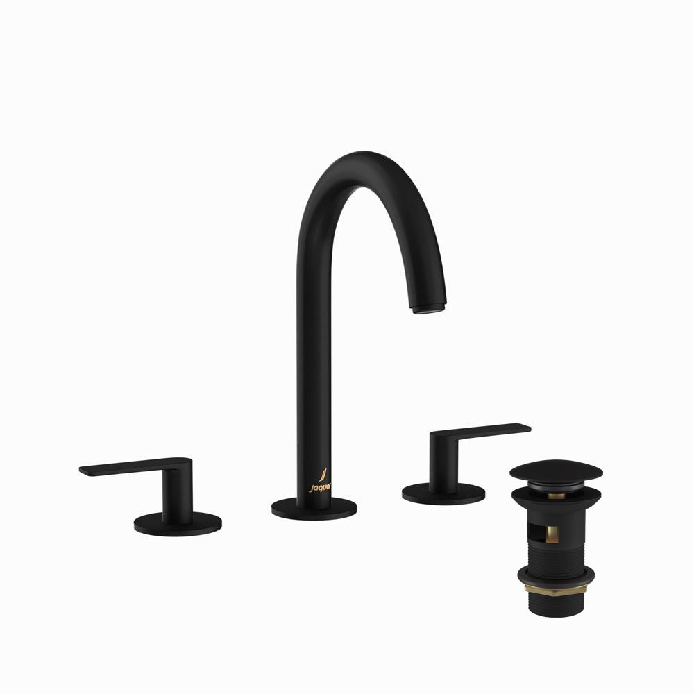3 Hole Basin Mixer-Black Matt-Laguna-3