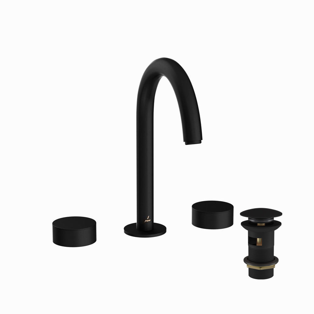 3 Hole Basin Mixer-Black Matt-Laguna