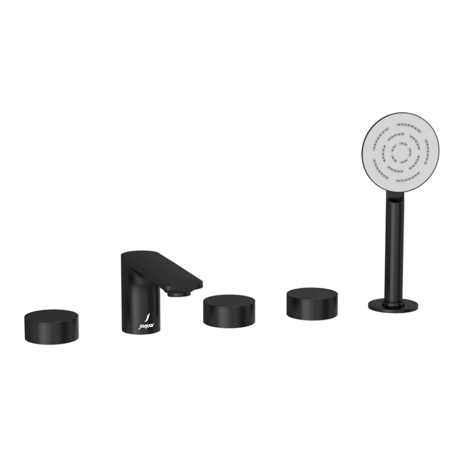 5-Hole Bath & Shower Mixer-Black Matt-Laguna