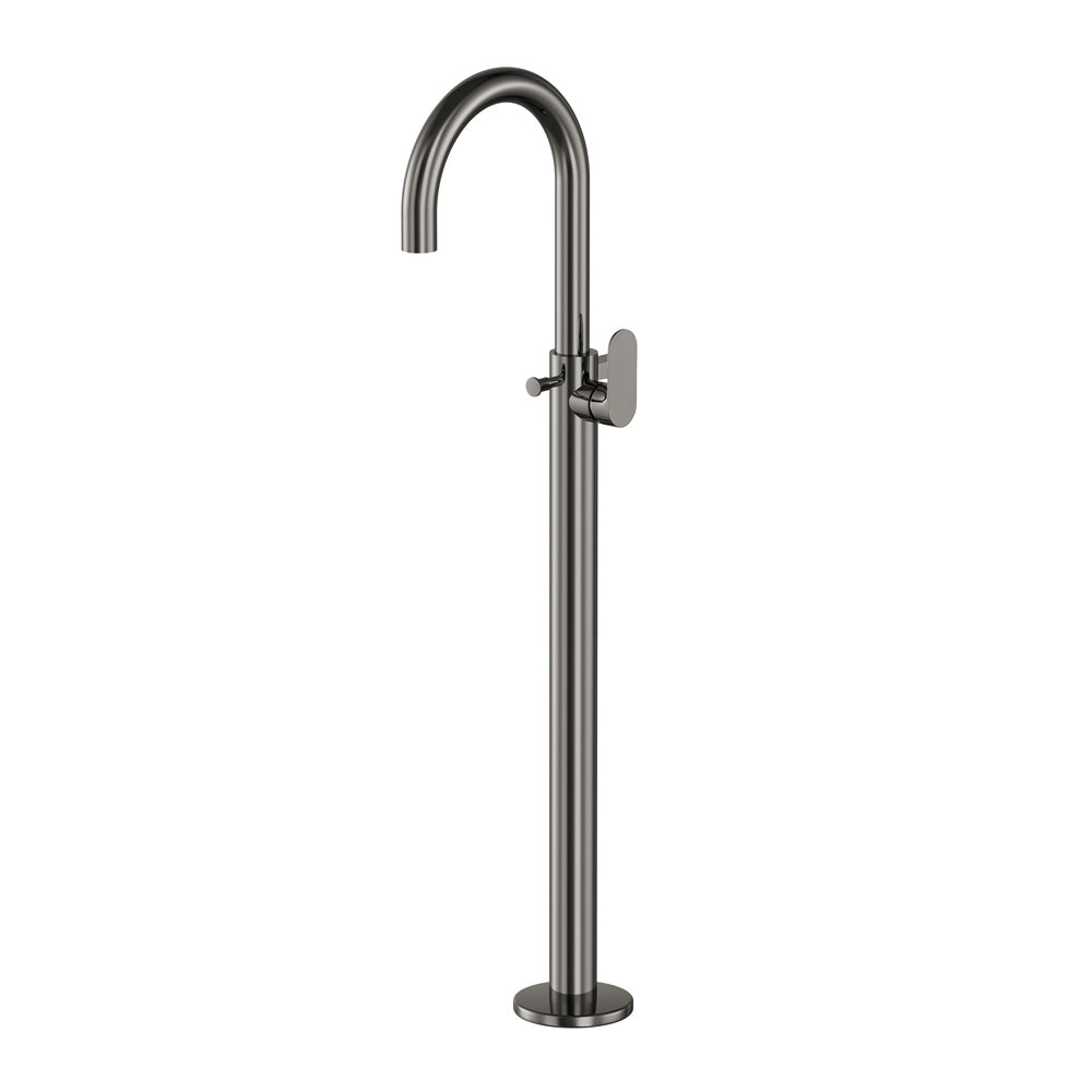 Exposed Parts of Floor Mounted Single Lever Bath Mixer-Black Chrome-Opal-Prime