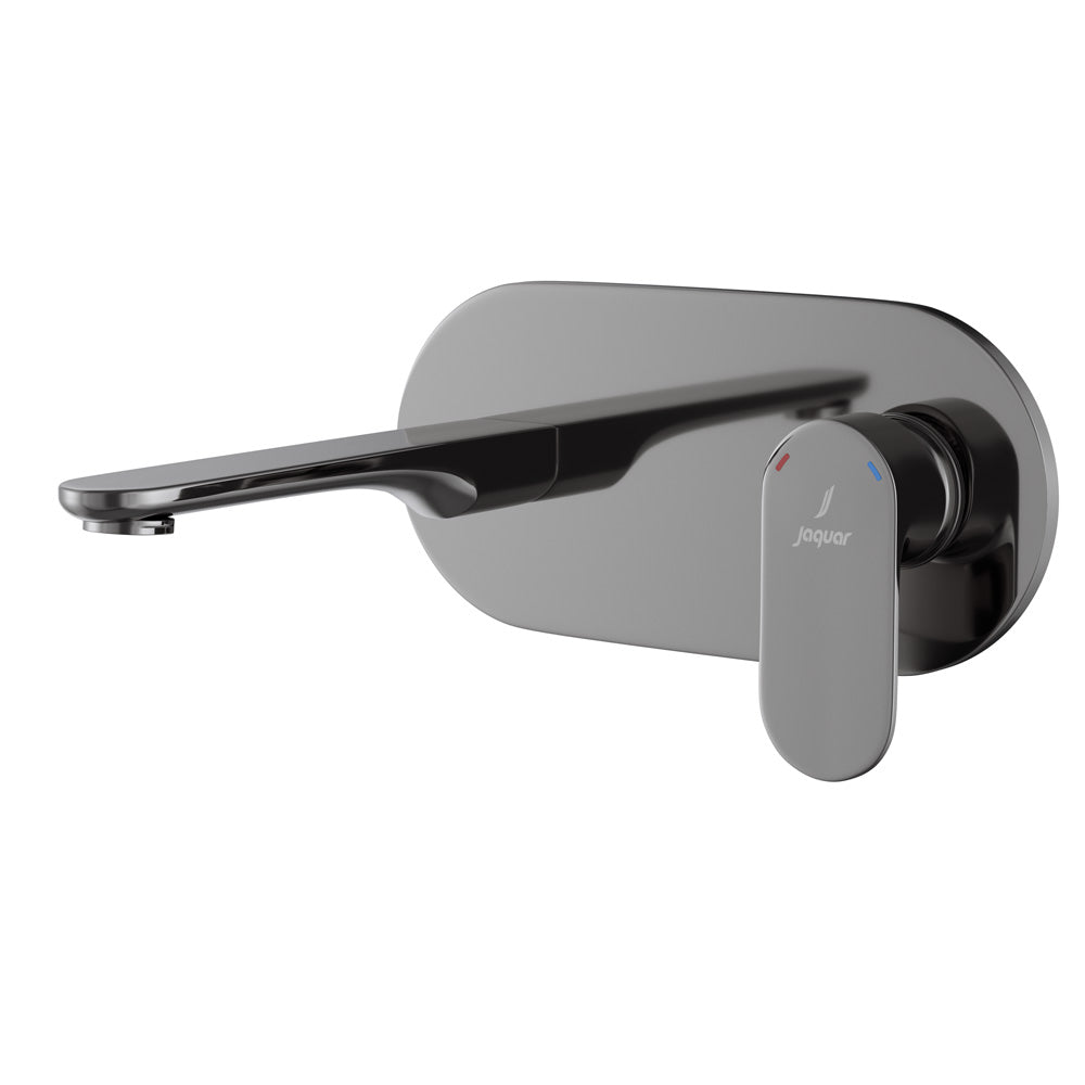 2 Hole Wall Mounted Basin Mixer-Black Chrome-Opal-Prime