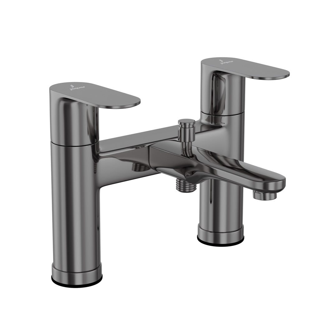 2 Hole H Type Bath and Shower Mixer-Black Chrome-Opal-Prime