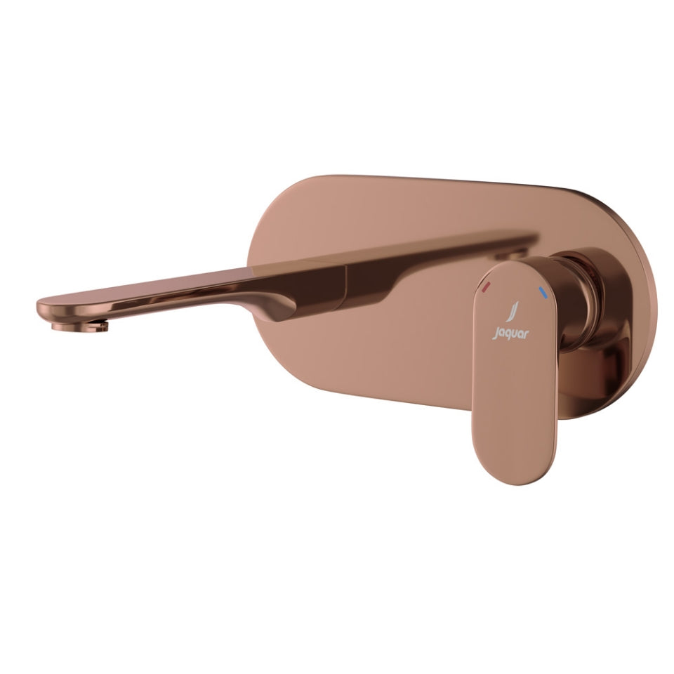 2 Hole Wall Mounted Basin Mixer-Blush Gold PVD-Opal-Prime