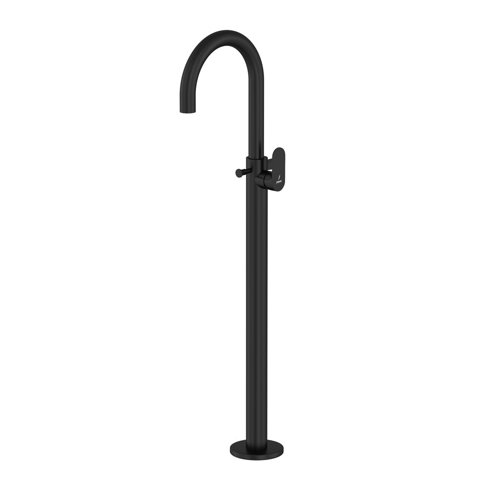 Exposed Parts of Floor Mounted Single Lever Bath Mixer-Black Matt-Opal-Prime