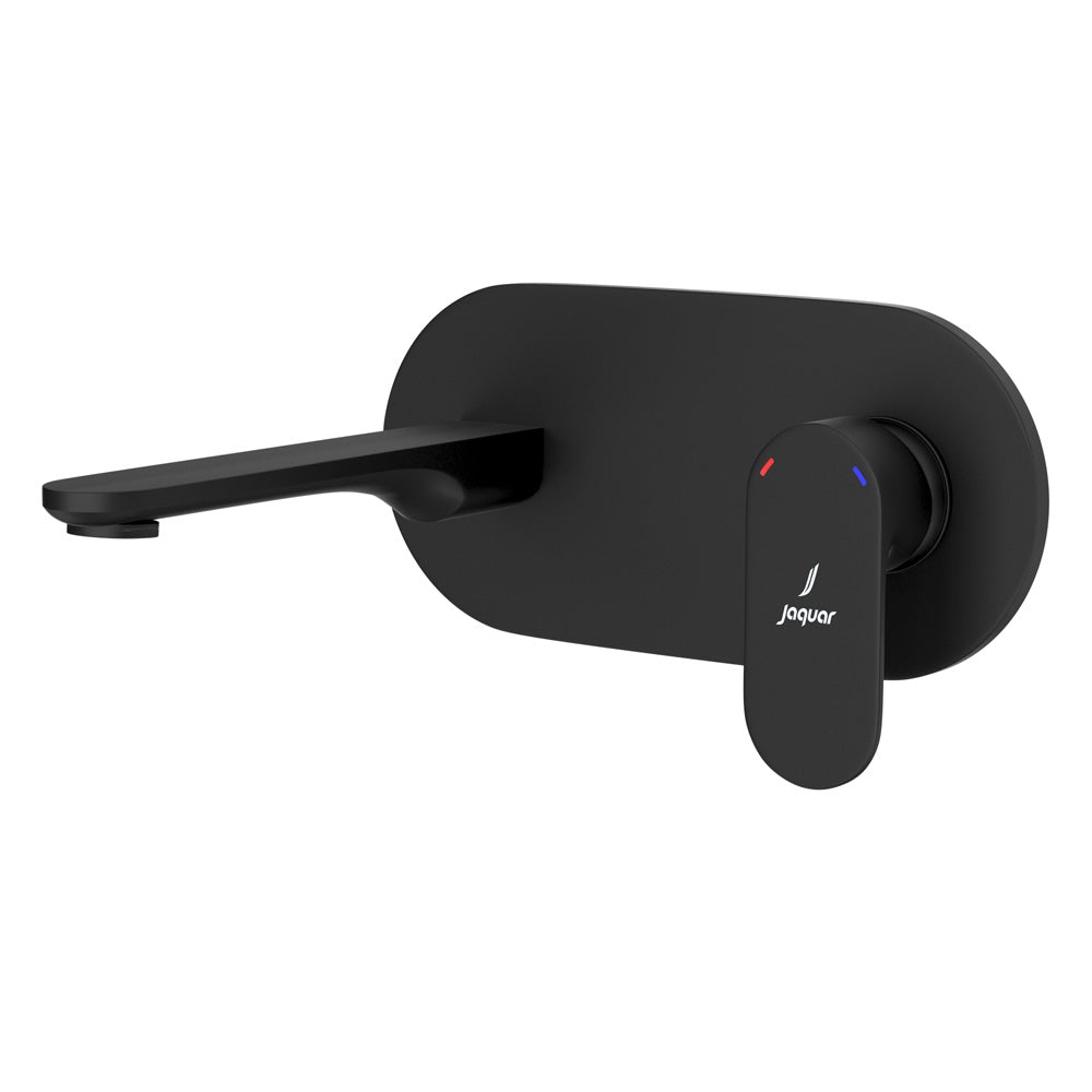 2 Hole Wall Mounted Basin Mixer-Black Matt-Opal-Prime
