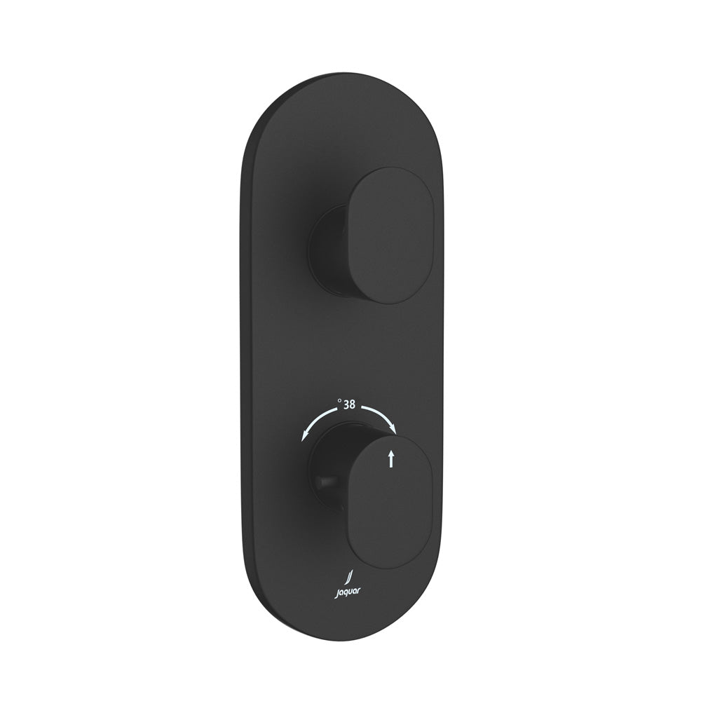 Aquamax 1 Outlet Thermostatic Shower Mixer Trim Kit-Black Matt-Opal-Prime