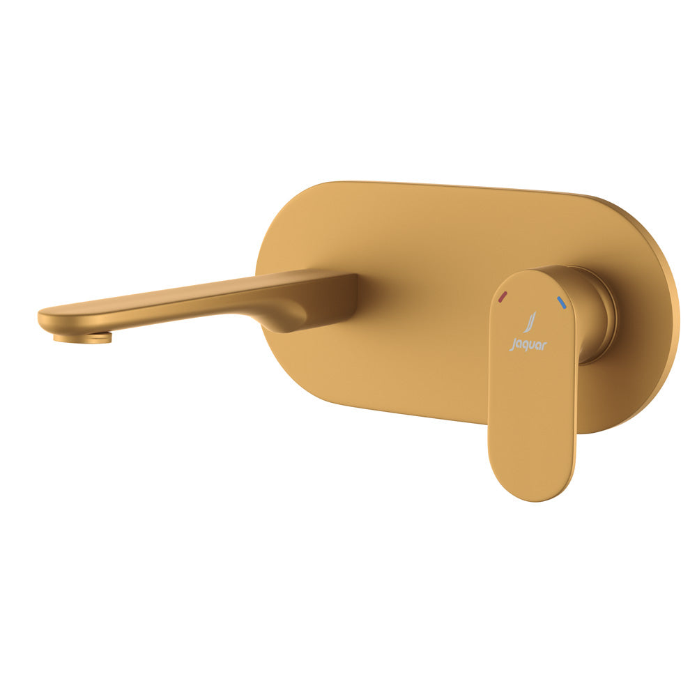 2 Hole Wall Mounted Basin Mixer-Gold Matt PVD-Opal-Prime