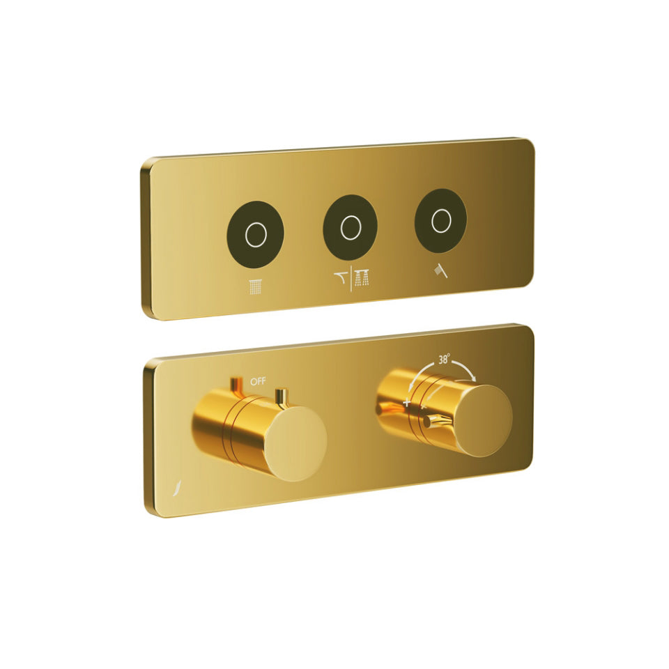 Exposed part 3 way for hand gold bright PVD- Cloud