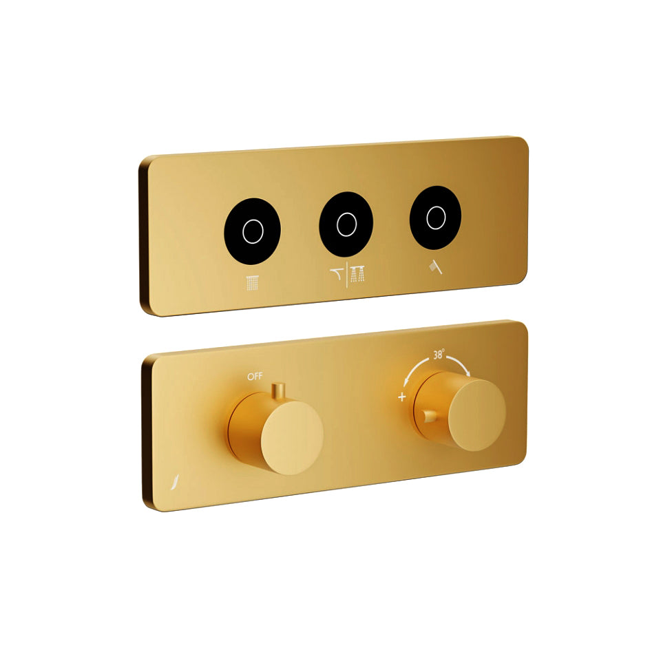 Exposed part 3 way for body shower gold matt PVD- Cloud