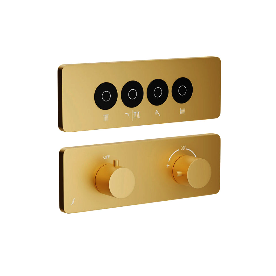 Exposed part 4 way Gold Matt PVD - Cloud