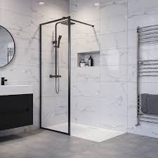 FREE ENTRY SHOWER SCREEN 900*1950 Black Matt