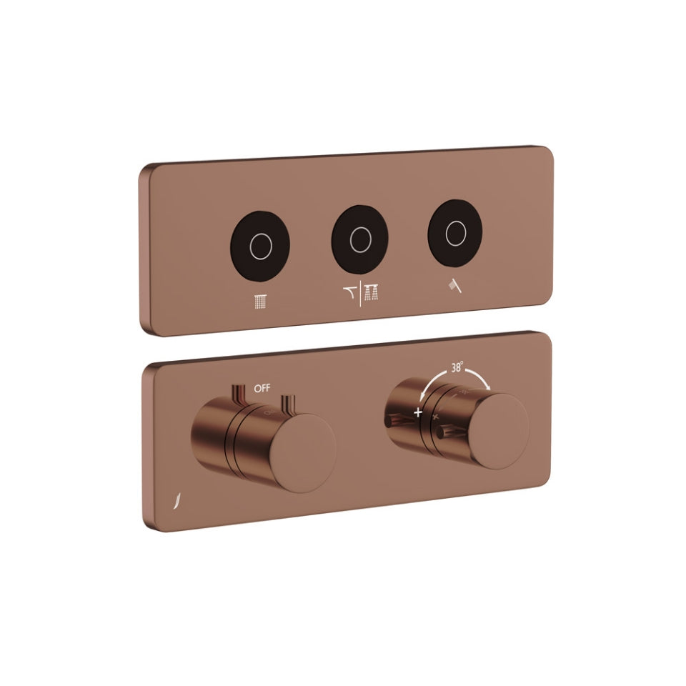 Exposed Part Kit of QLOUD Touch Shower System with 3 outlets for connection to Rain, Hand Shower & Body Shower