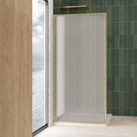 WALK IN SHOWER SCREEN (FRAMED) - FLUTED GLASS