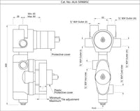 In-wall Body of Thermostatic Shower Mixer with 4-way diverter