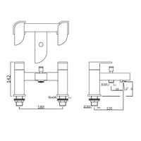 2 Hole H Type Bath and Shower Mixer