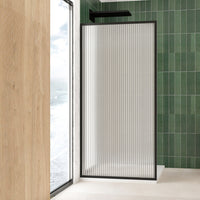 WALK IN SHOWER SCREEN (FRAMED) - FLUTED GLASS