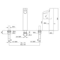 3-Hole High Neck Basin Mixer without Pop-up Waste