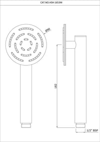 Maze Single Function 95mm Round Hand Shower