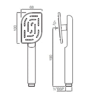 Alive Maze Single Function 68X100mm Hand Shower