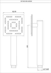 Maze Single Function 95X95mm Square Hand Shower