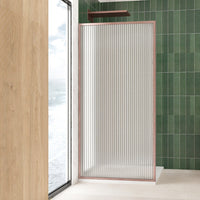 WALK IN SHOWER SCREEN (FRAMED) - FLUTED GLASS