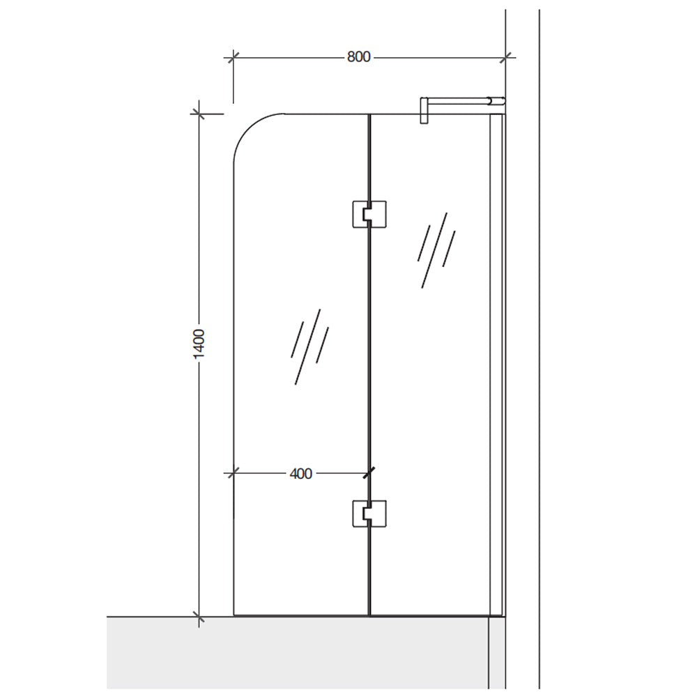 Tub Mounted Bath Screen with Swing Door