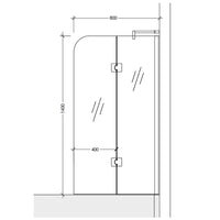 Tub Mounted Bath Screen with Swing Door